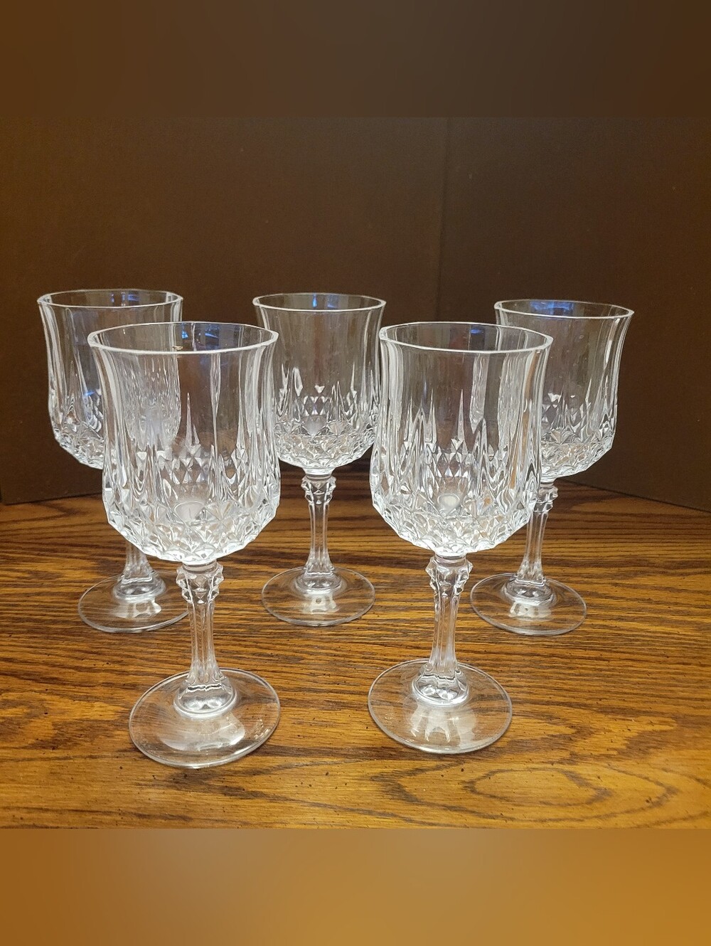 Set of 5 Cristal D'Arques Longchamp 6 oz Wine Glass,  Goblet 6 1/2" tall